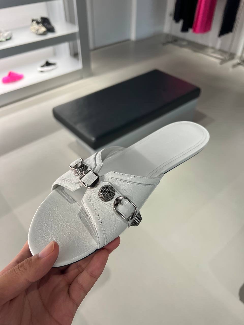 BALENCIAGA Slides side view - Women's luxury Shoes