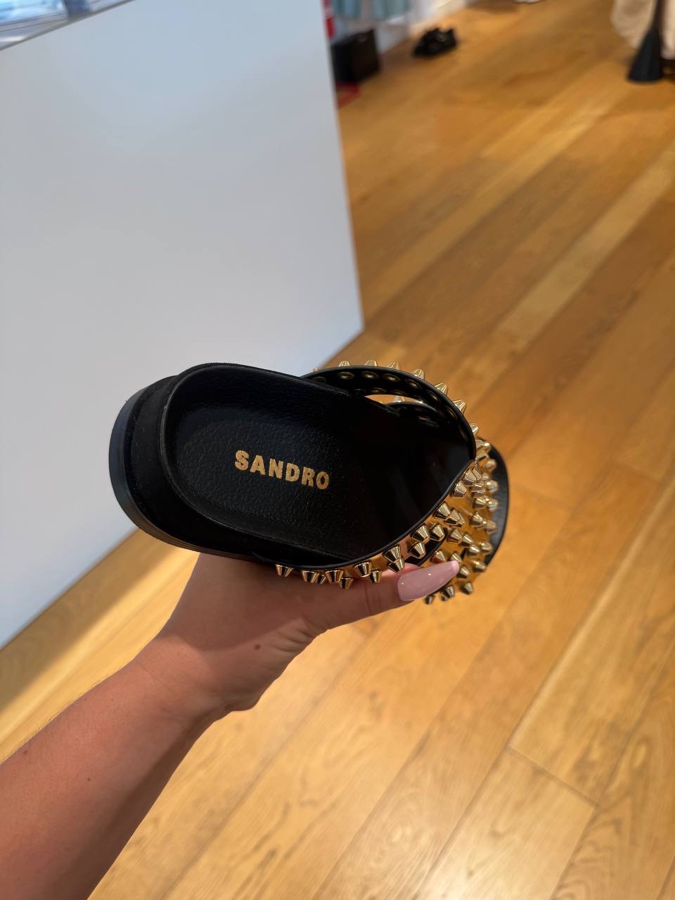 SANDRO Slides side view - Women's luxury Shoes