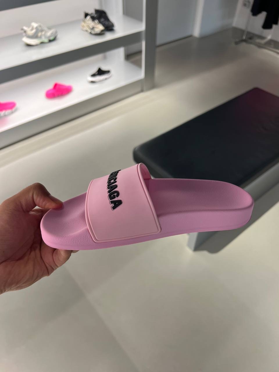 BALENCIAGA Slides side view - Women's luxury Shoes
