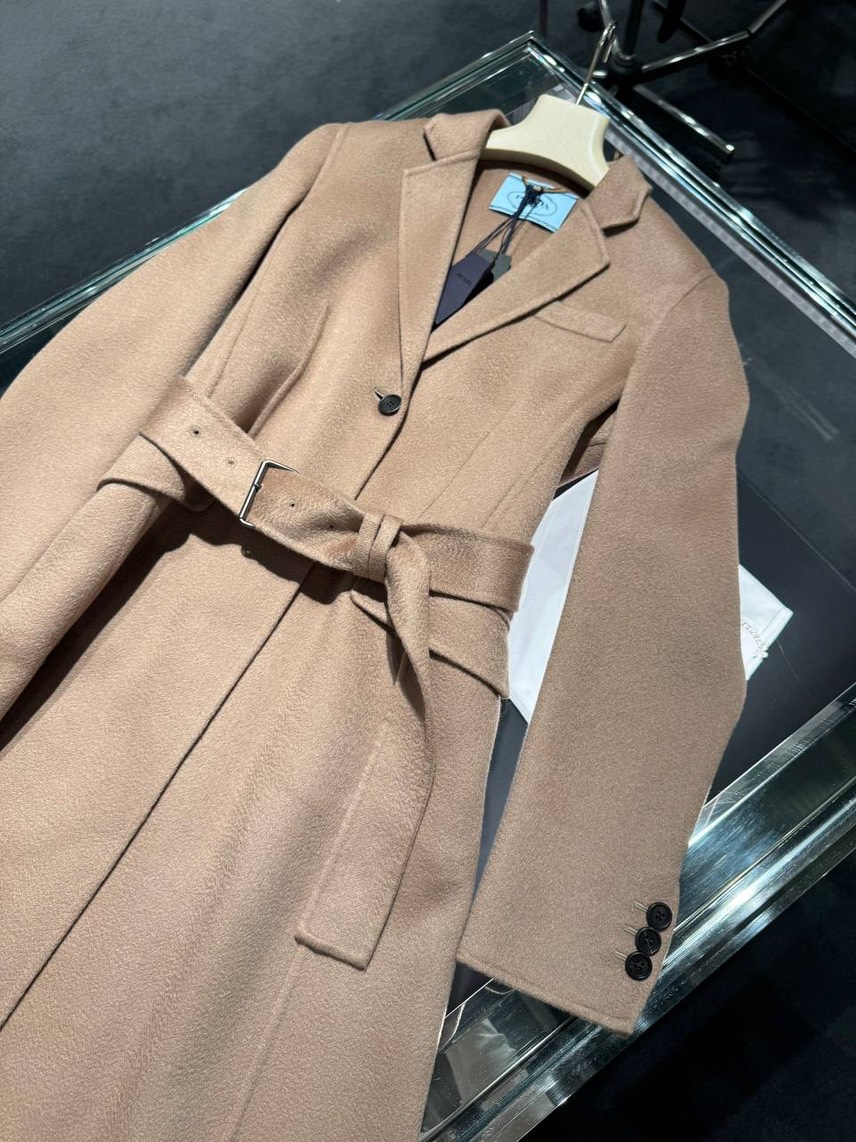 PRADA Coats side view - Women's luxury Clothes