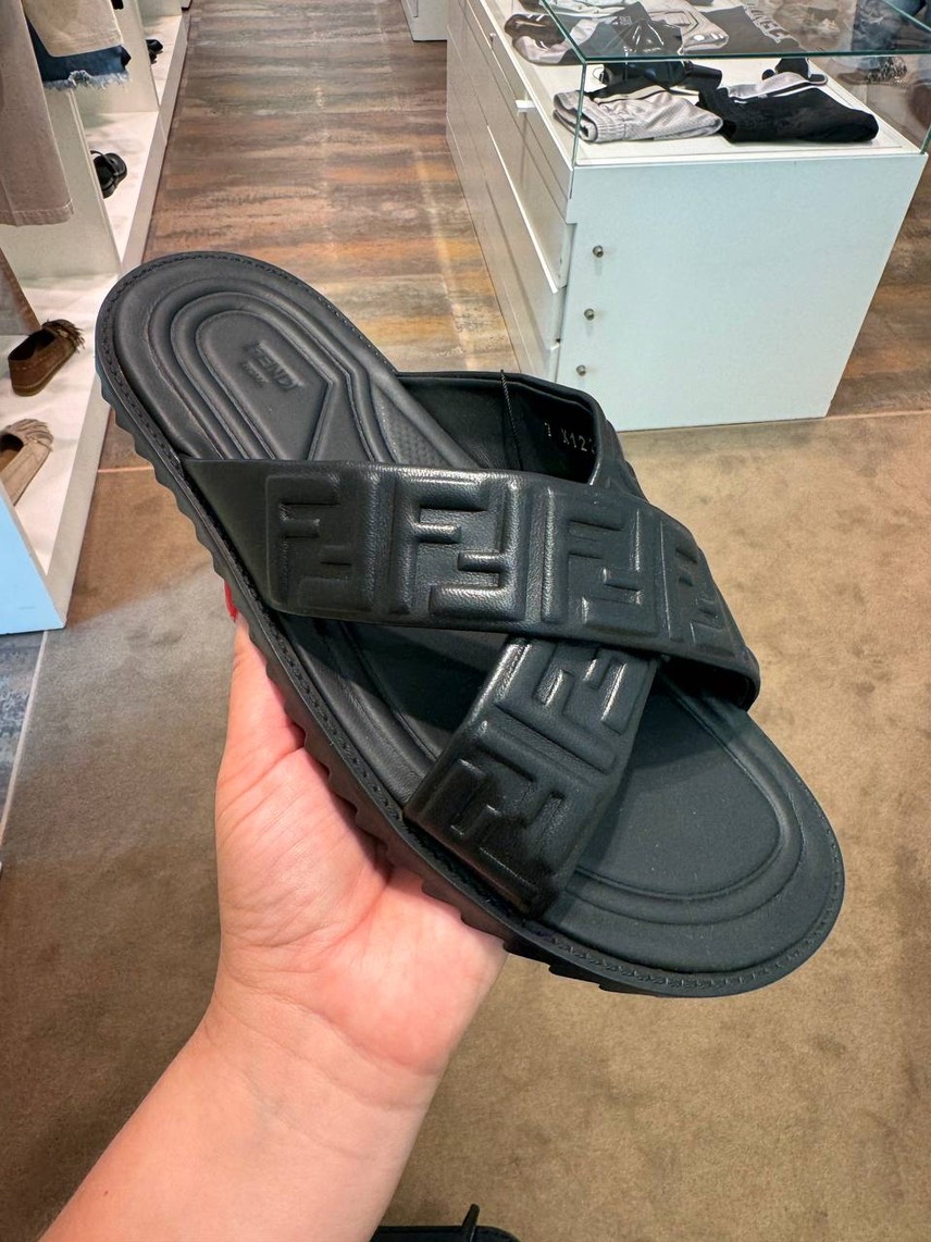 FENDI Slides side view - Men's luxury Shoes