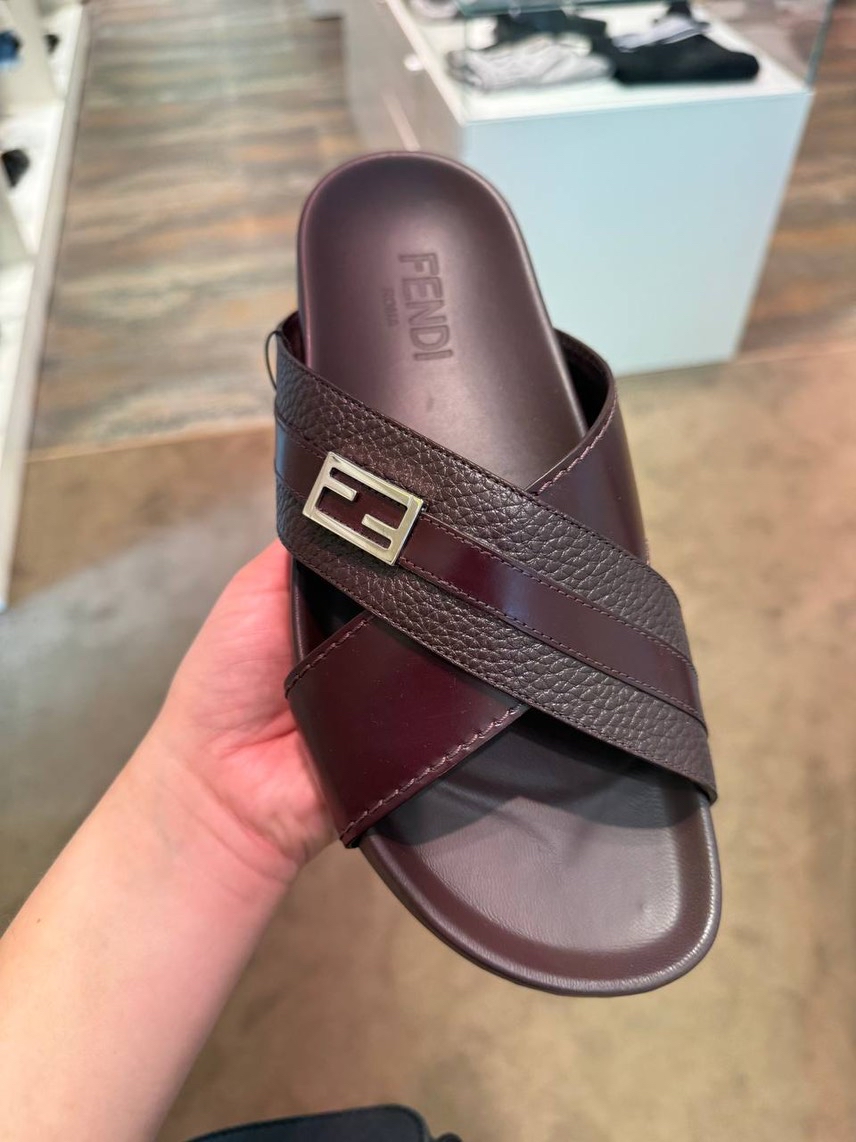 FENDI Slides side view - Men's luxury Shoes