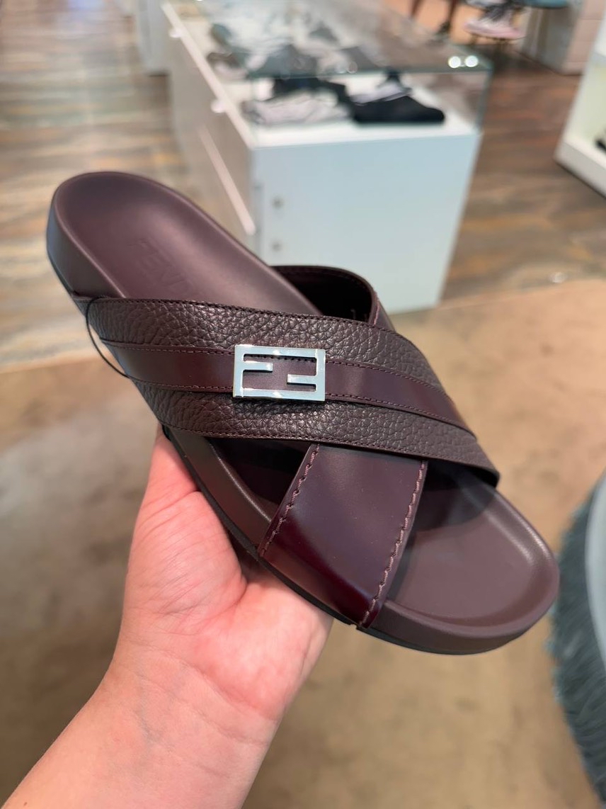 FENDI Slides front view - Men's luxury Shoes